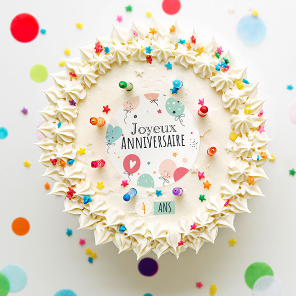 décorations comestibles pour gateau anniversaire